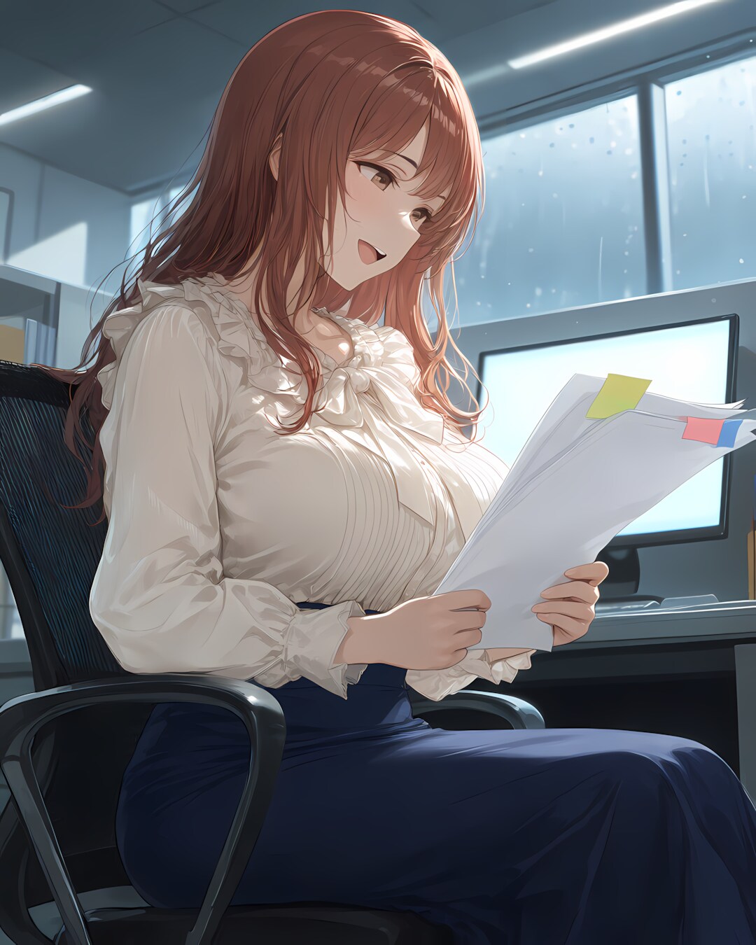 💼雨音を聴きながら、真剣資料チェック🎀