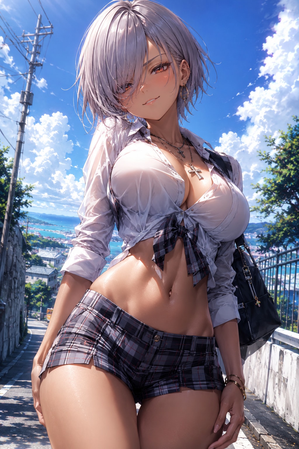ChatGPT 夏、ギャル、スクールファッション