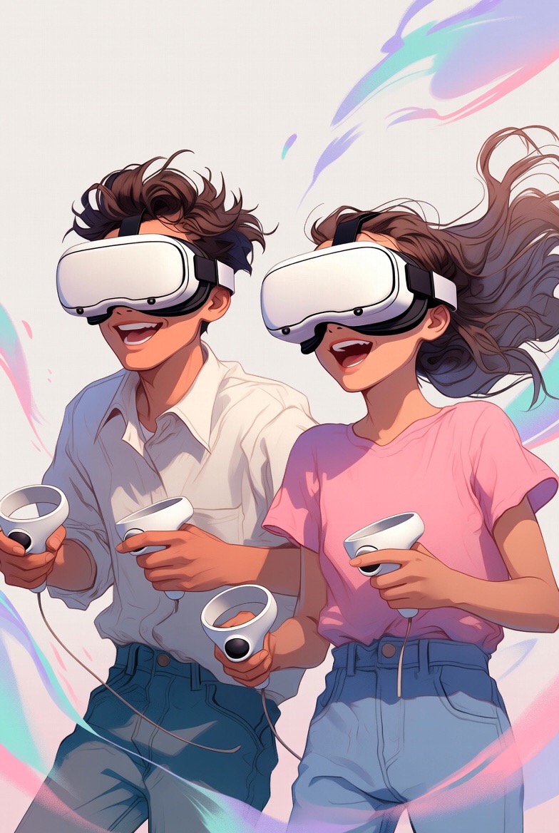 VRゲームカップル | の人気AIイラスト・グラビア