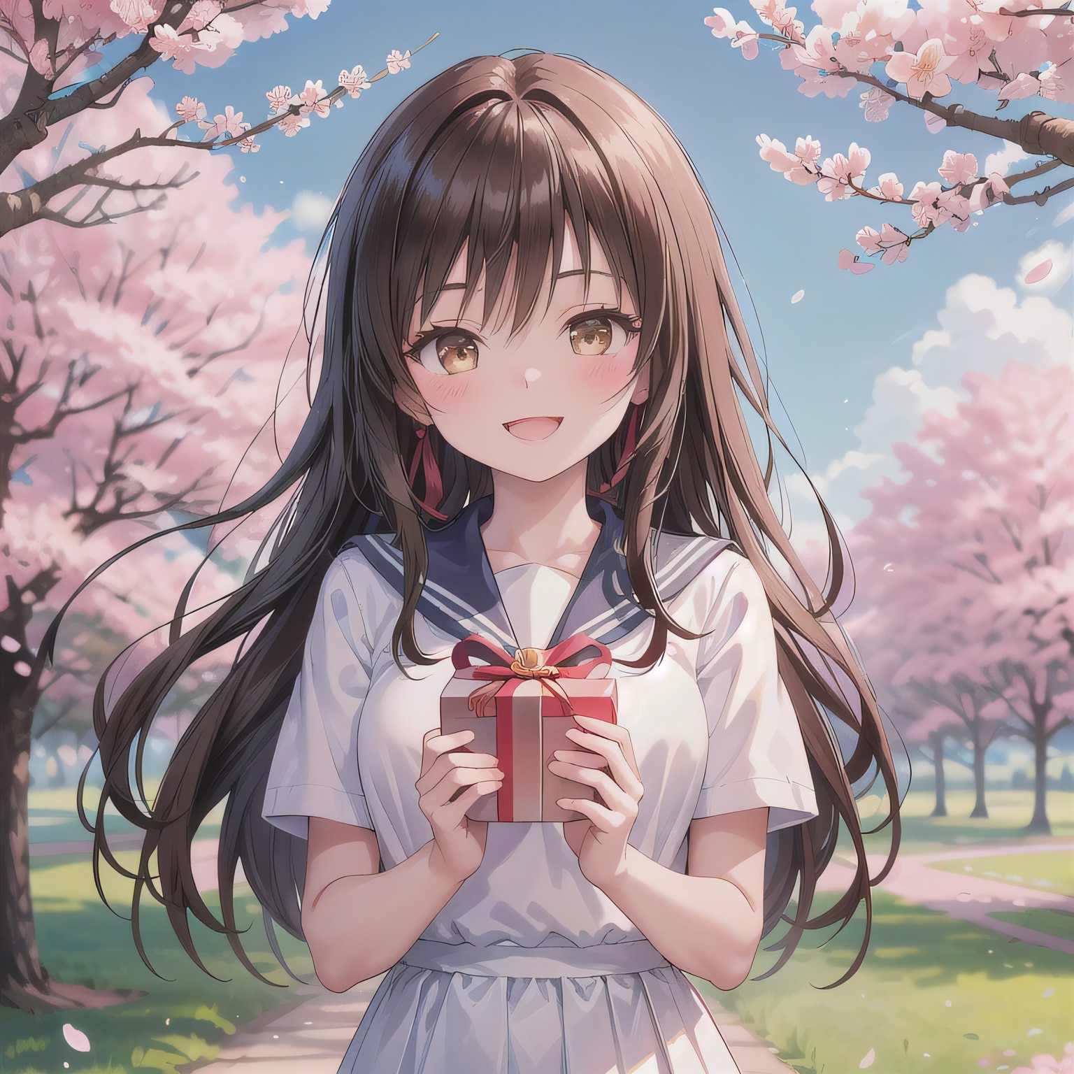 黒髪ロングでセーラー服の少女４６ | の人気AIイラスト・グラビア