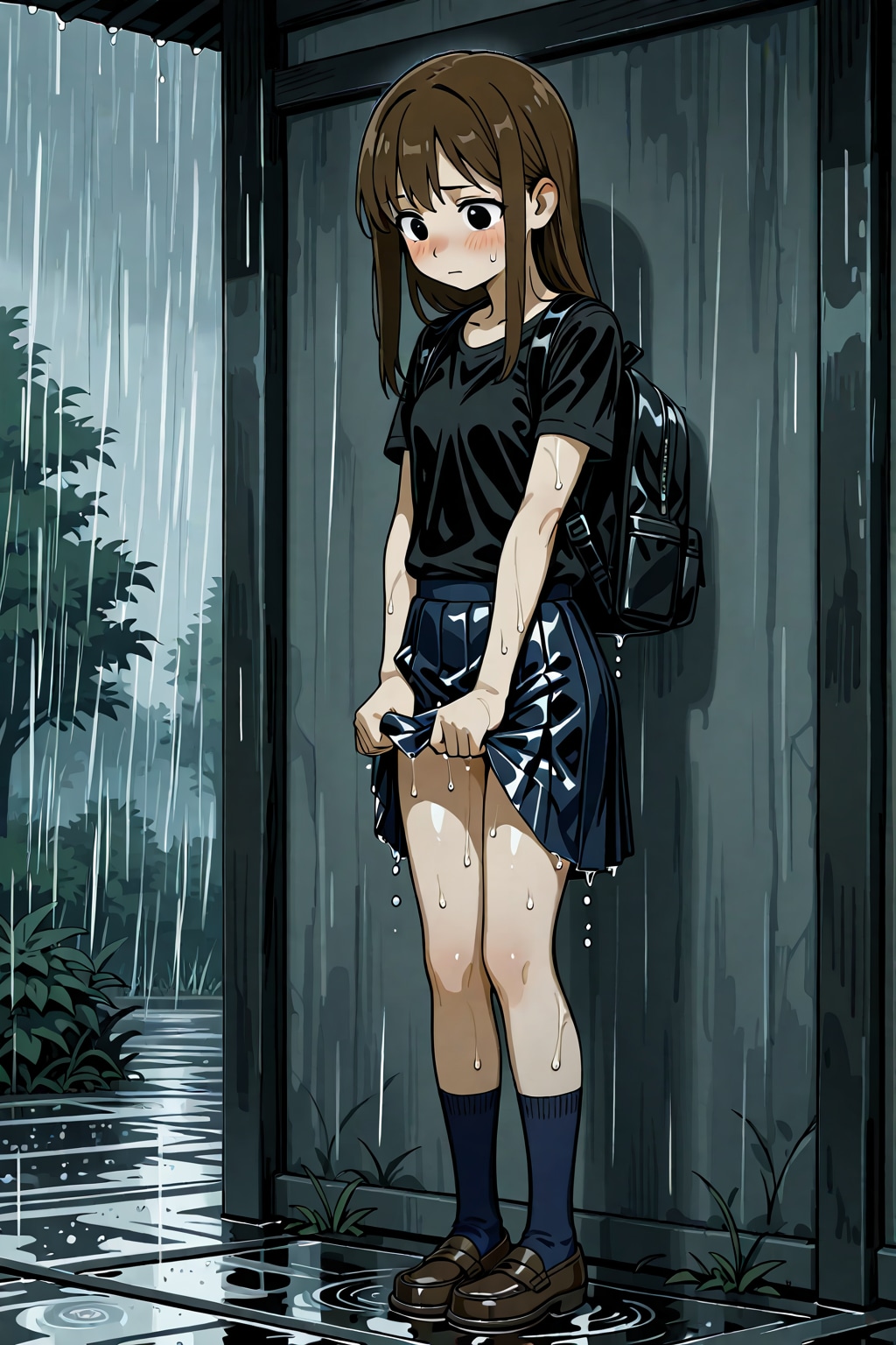 帰り道…雨宿り…