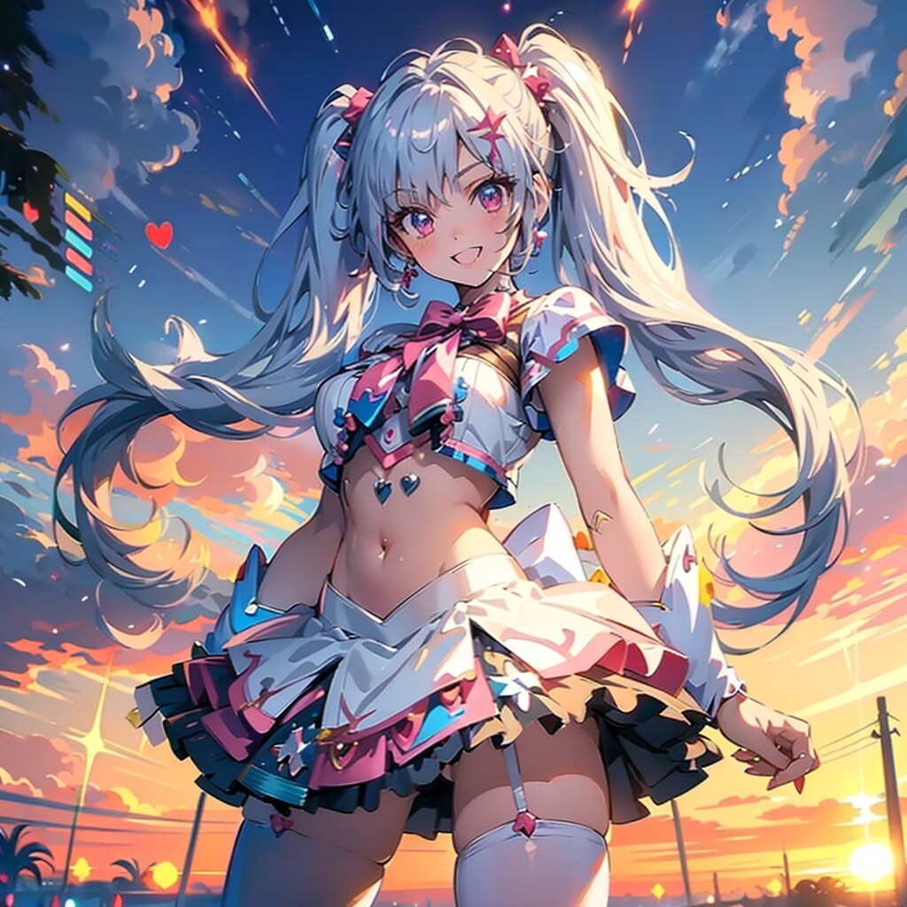 銀髪ツインテ魔法少女ちゃん（4枚