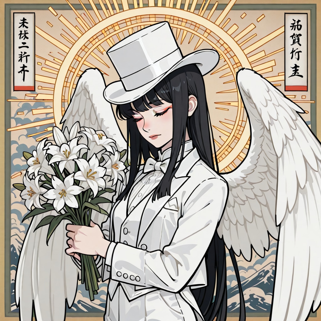 タキシード天使ちゃん(浮世絵風)260226