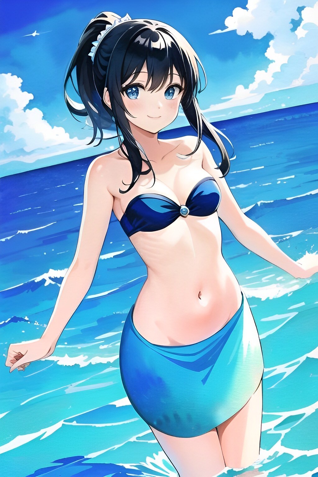 海風に揺れるパレオ