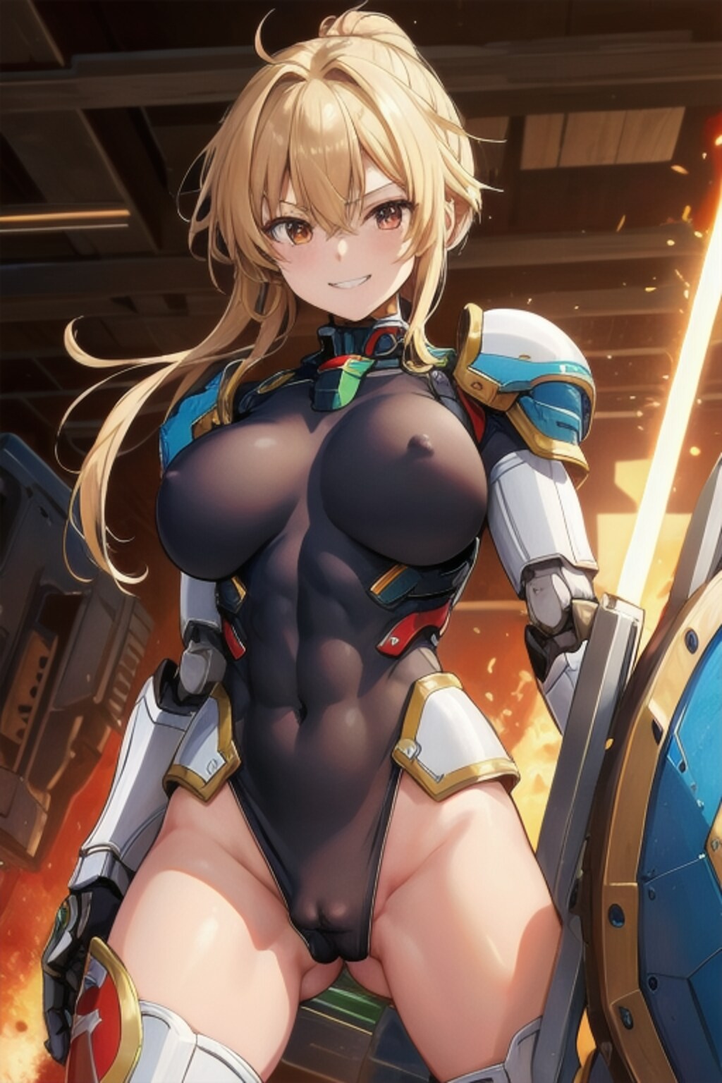両腕がメカ！