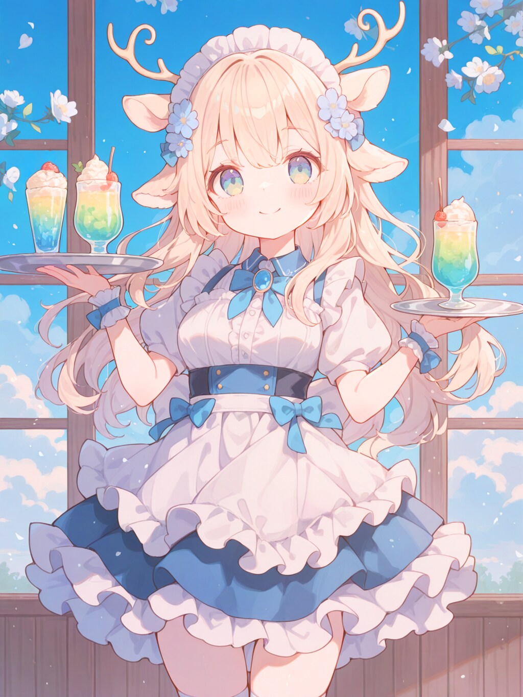 森のレトロ喫茶のクリームソーダ