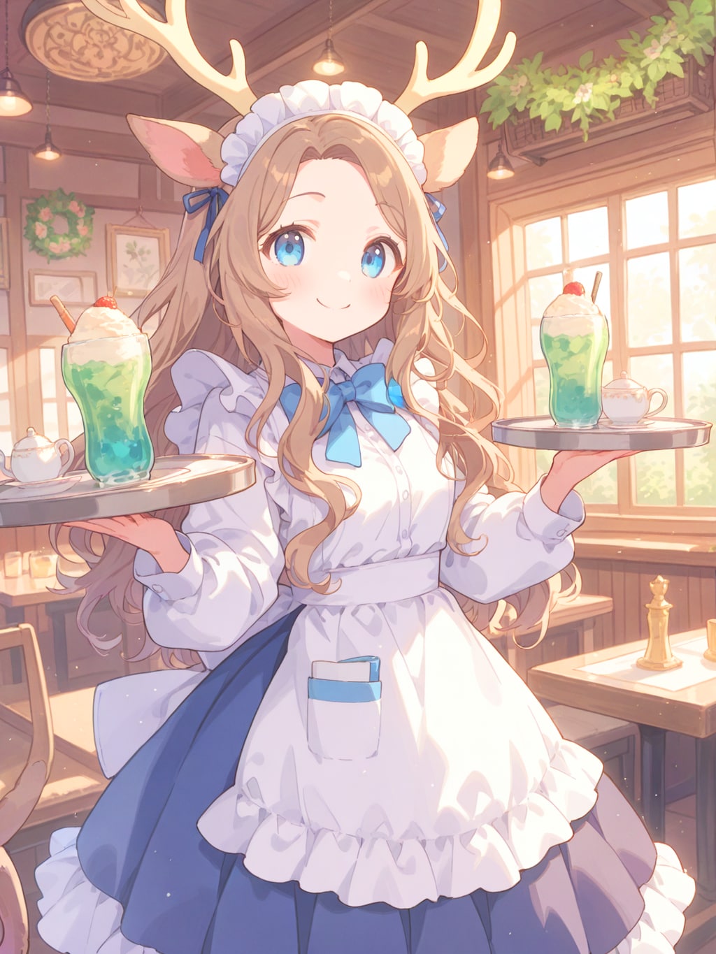 森のレトロ喫茶のクリームソーダ