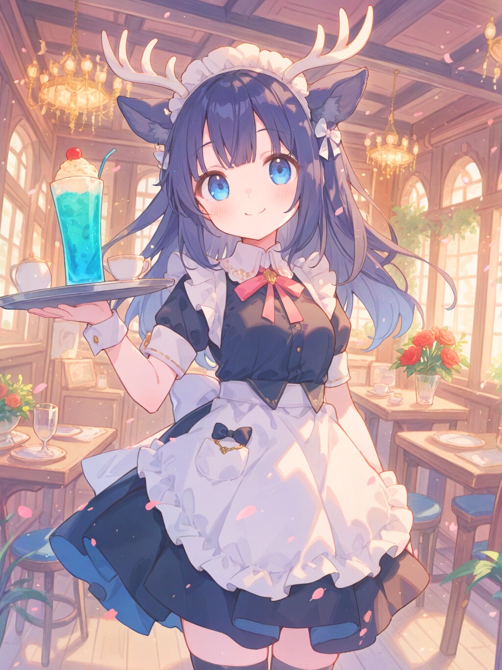 森のレトロ喫茶のクリームソーダ