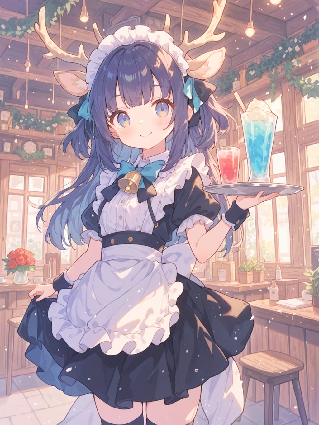 森のレトロ喫茶のクリームソーダ