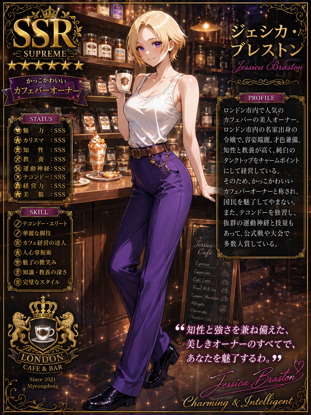 かっこかわいいカフェバーオーナージェシカ・ブレストンのSSRカード