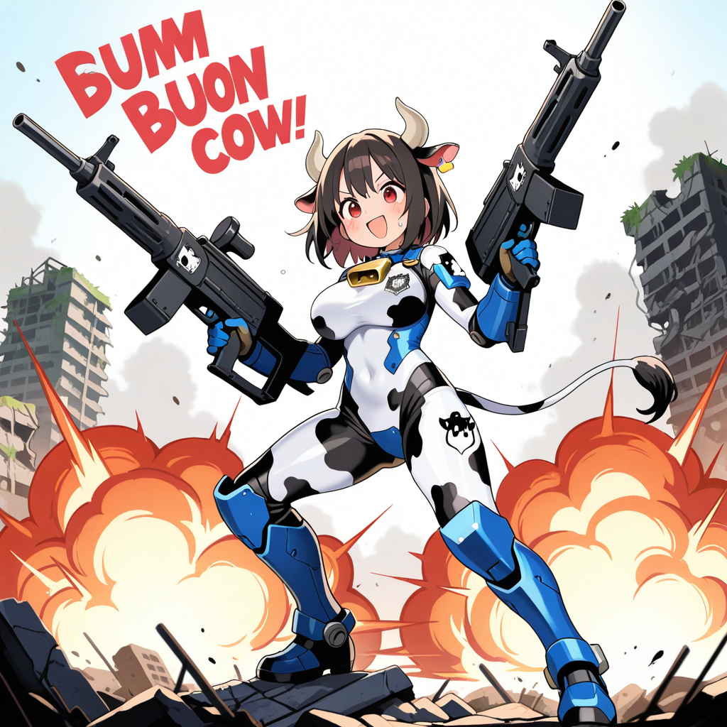 パワードスーツを着たすいぎゅうちゃんとほるすたいんちゃん