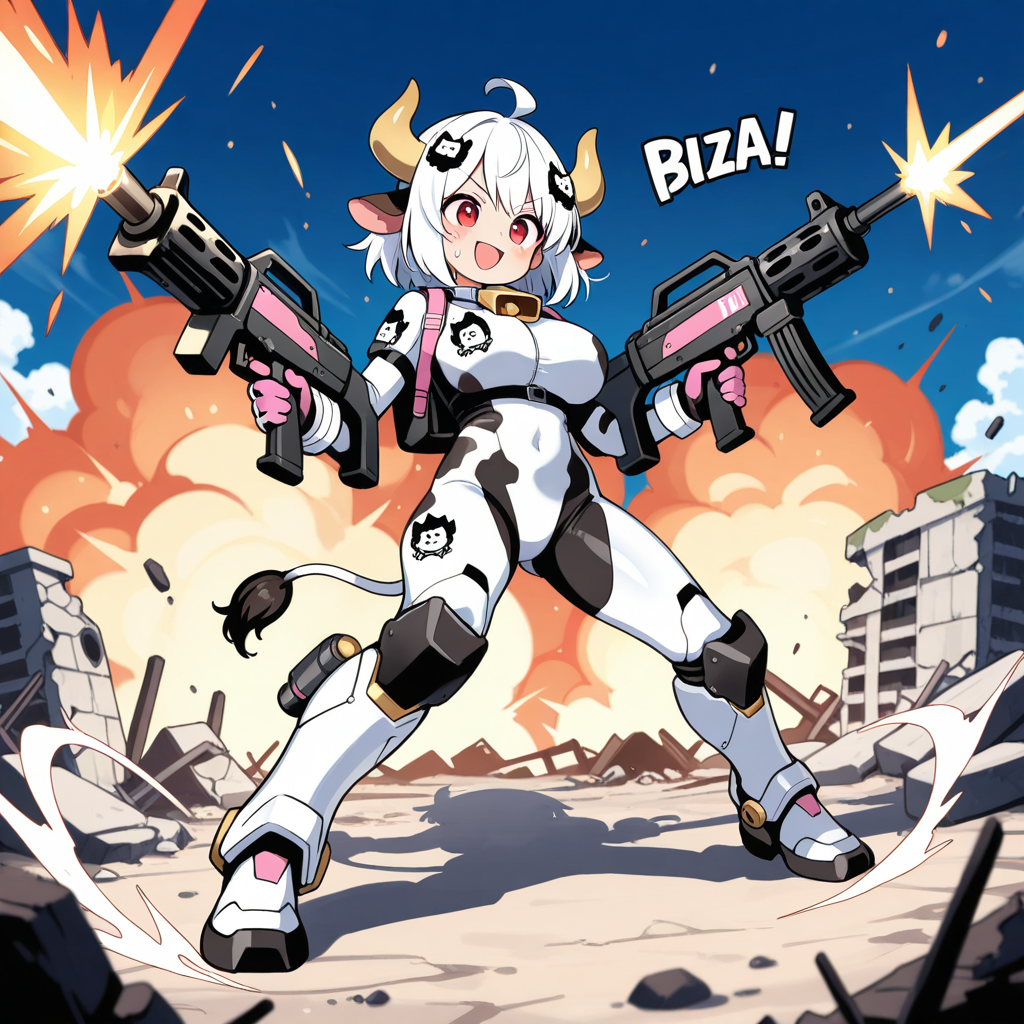 パワードスーツを着たすいぎゅうちゃんとほるすたいんちゃん