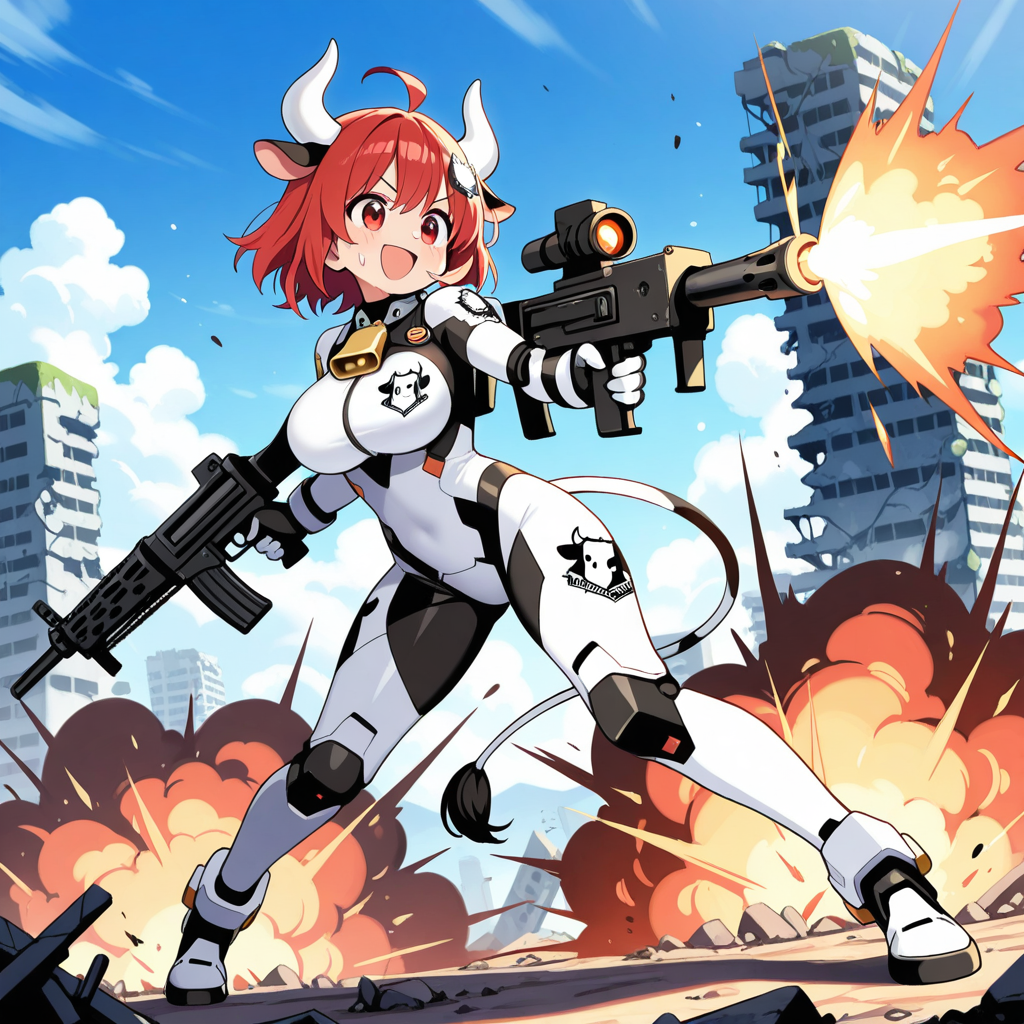 パワードスーツを着たすいぎゅうちゃんとほるすたいんちゃん