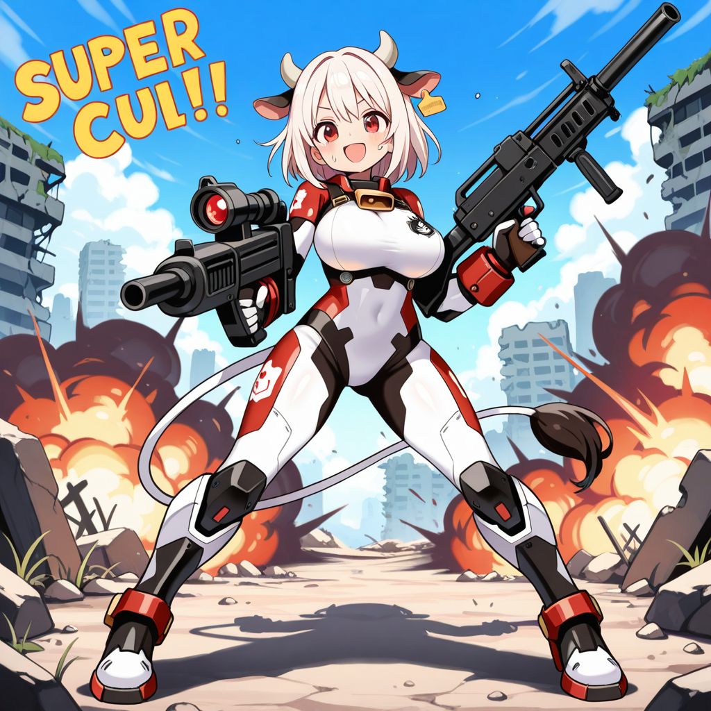 パワードスーツを着たすいぎゅうちゃんとほるすたいんちゃん