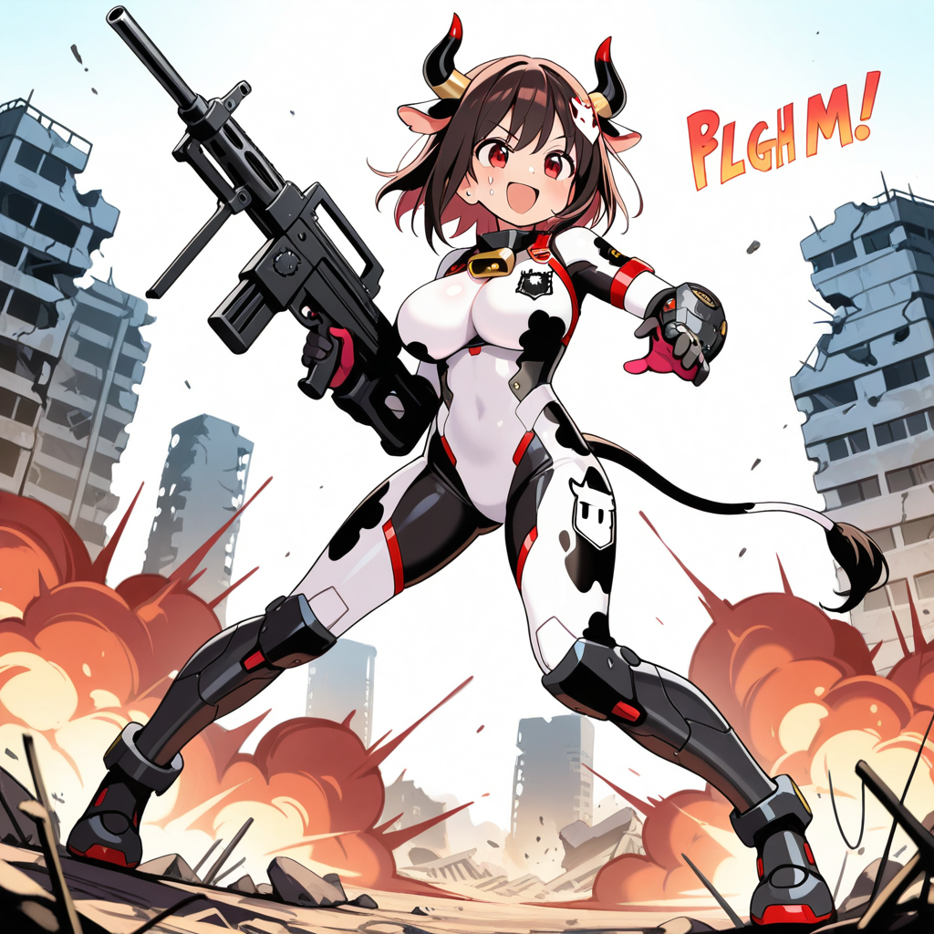 パワードスーツを着たすいぎゅうちゃんとほるすたいんちゃん