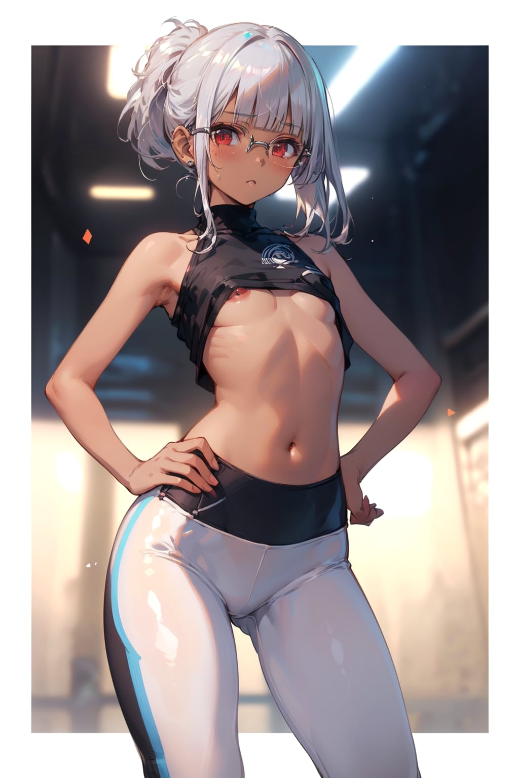 片乳の眼鏡っ娘