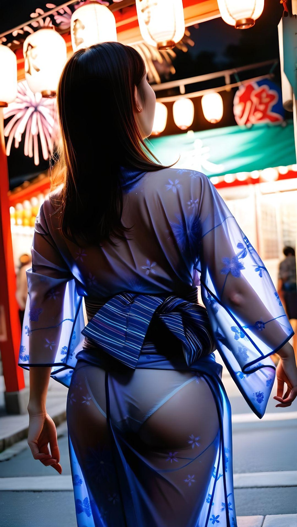 スケスケ浴衣 3