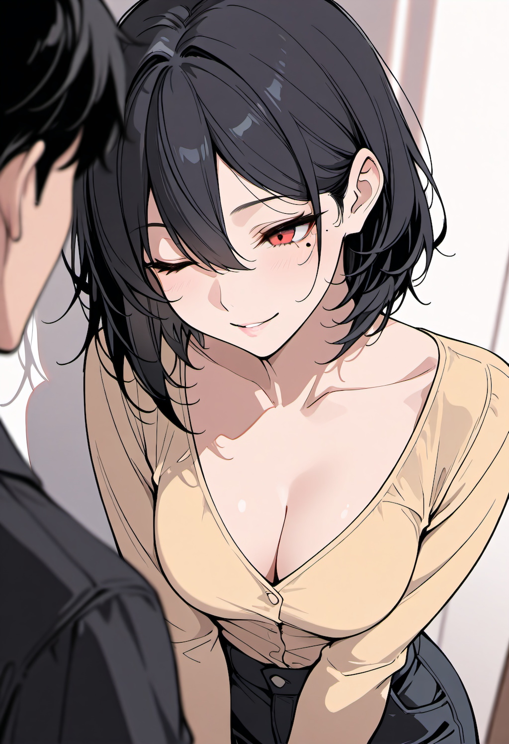 身長差で目に悪い