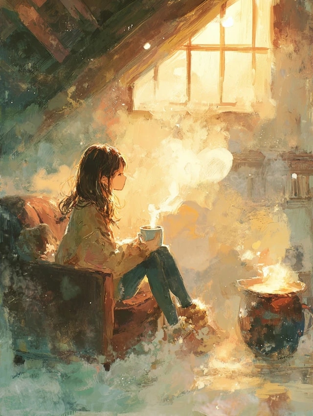 ホットミルクを飲む | の人気AIイラスト・グラビア