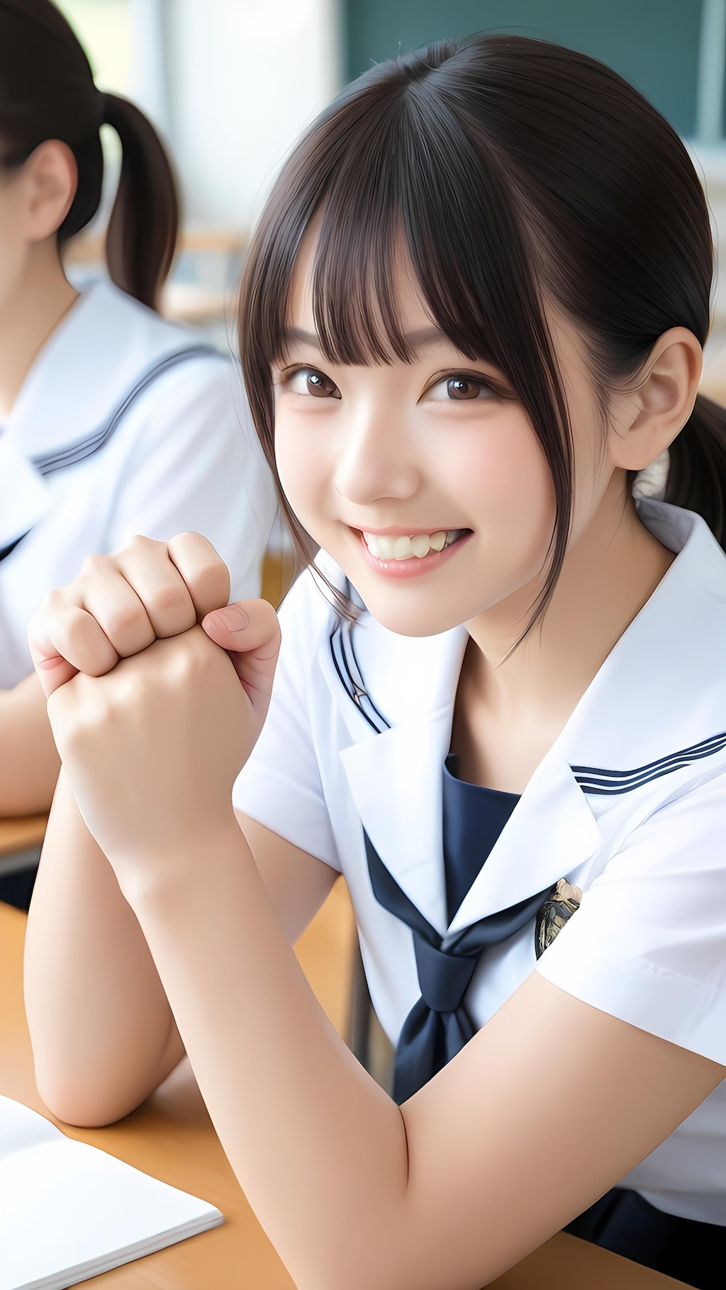 ねぇ、私と腕相撲しよっ