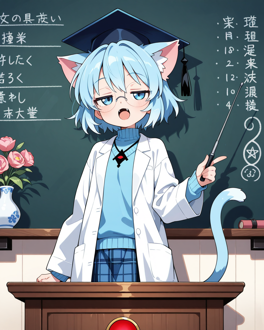 異世界の大学で講義（のフリ）をする夏嶺まきちゃん