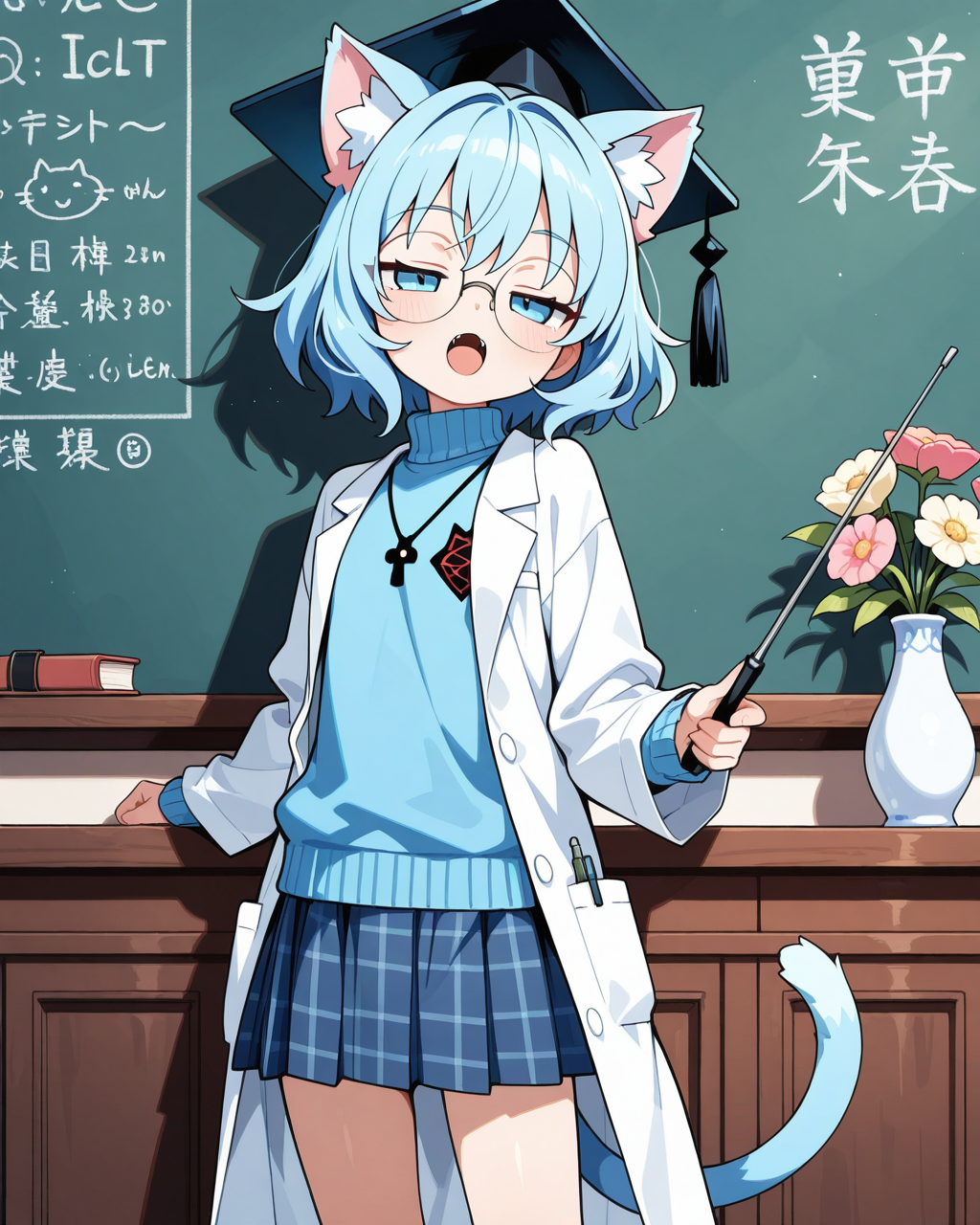 異世界の大学で講義（のフリ）をする夏嶺まきちゃん