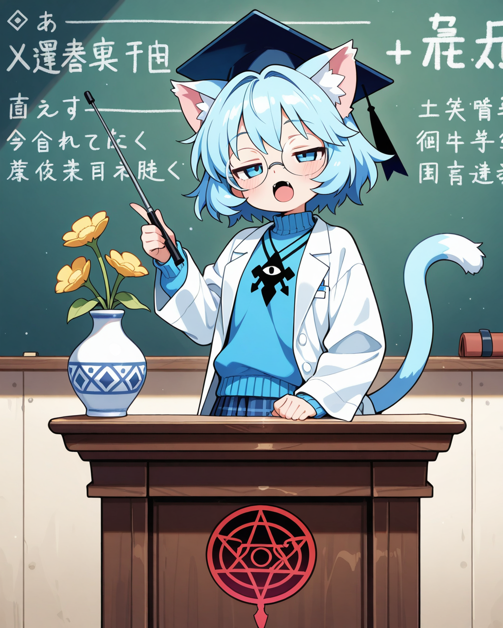 異世界の大学で講義（のフリ）をする夏嶺まきちゃん