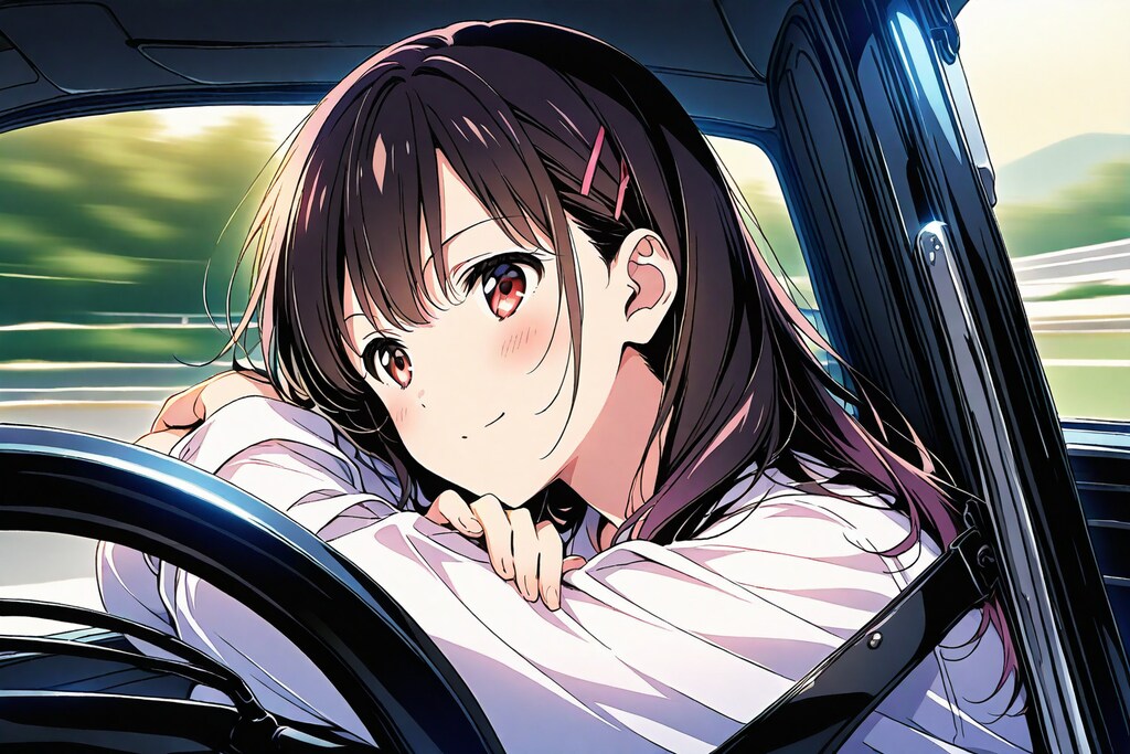 運転席にいる可愛い子