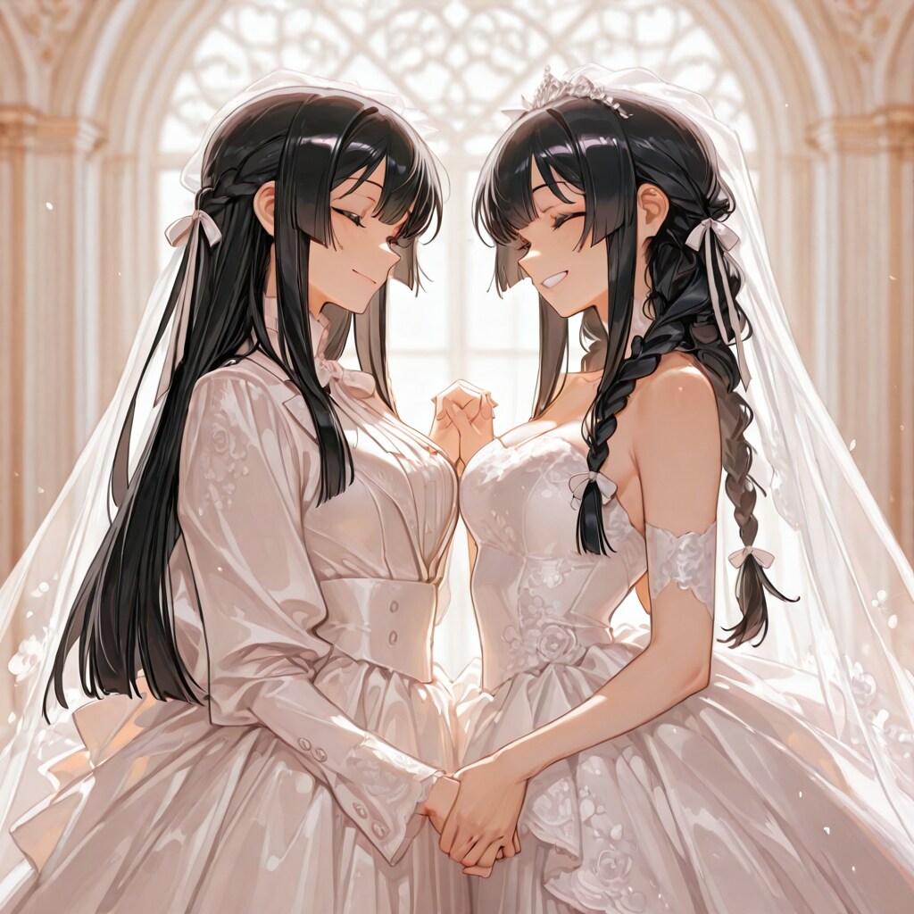 うちの子自己紹介 ツンデレ生徒会長と優美香　ハッピーエンドを考えて見た。 | の人気AIイラスト・グラビア
