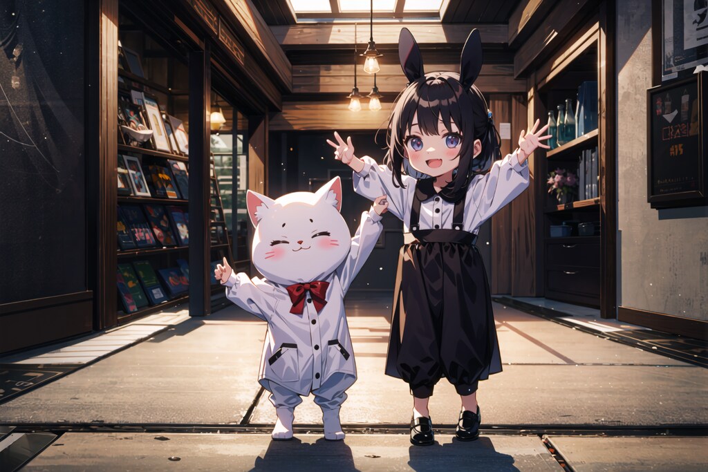 猫の着ぐるみと少女 : 2023.09.01