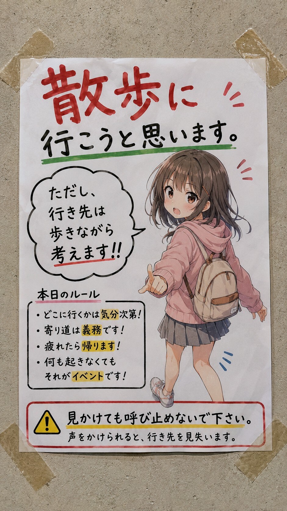 今日の貼り紙72 | の人気AIイラスト・グラビア