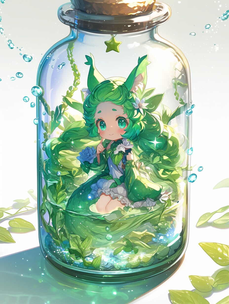 「瓶詰の少女」碧72 | の人気AIイラスト・グラビア