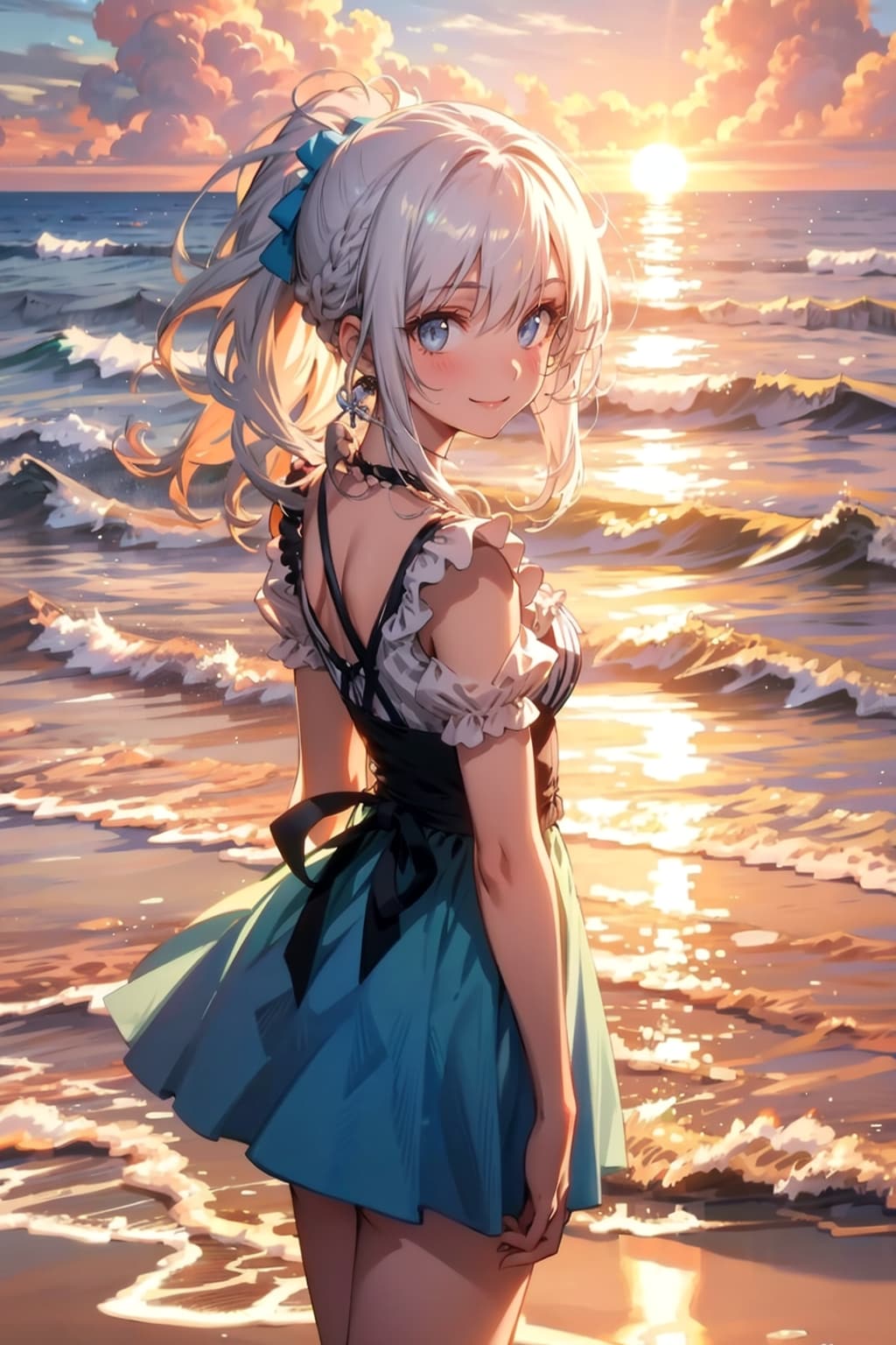 白髪ちゃんと海デート