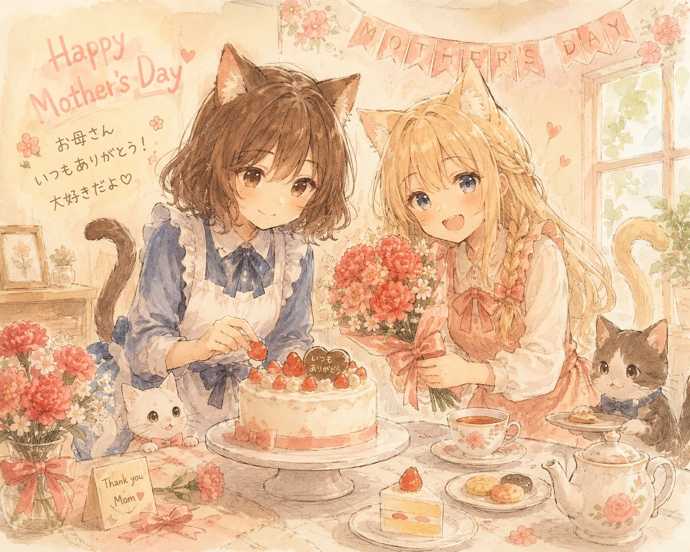 母の日の贈り物🐾 | の人気AIイラスト・グラビア