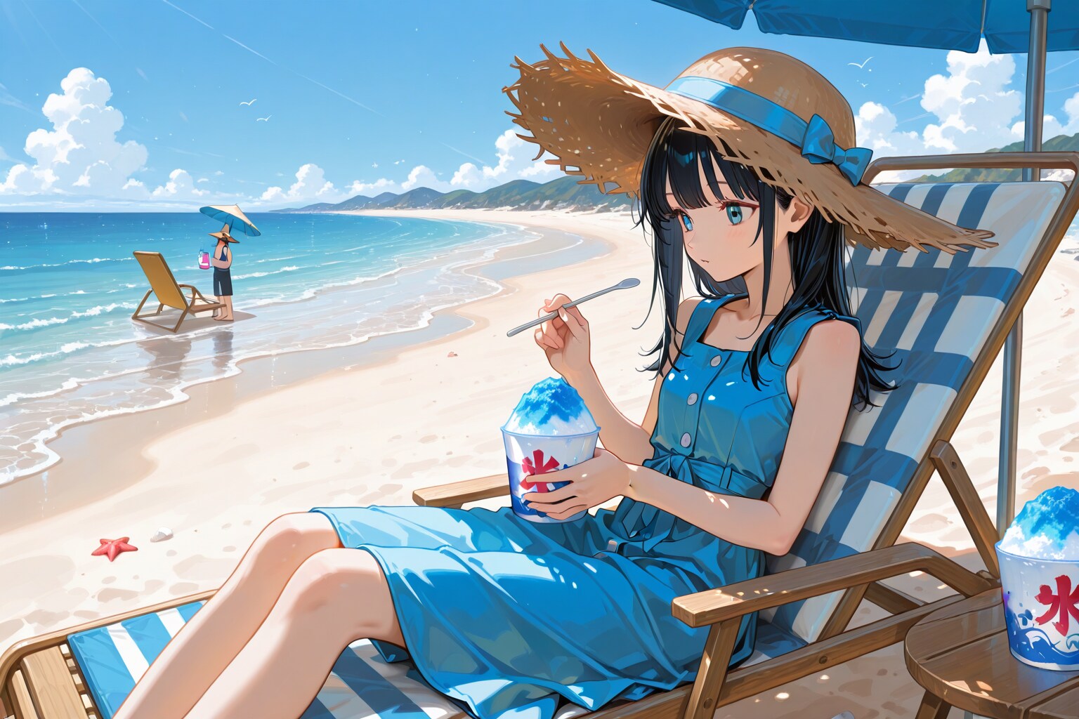 ビーチにて