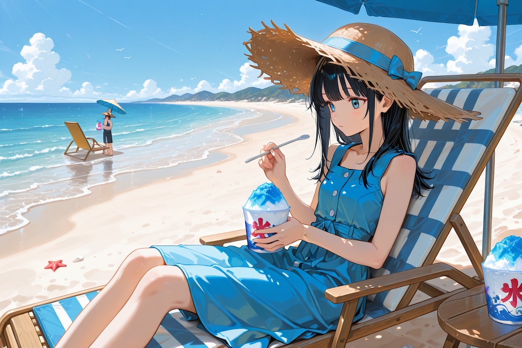 ビーチにて
