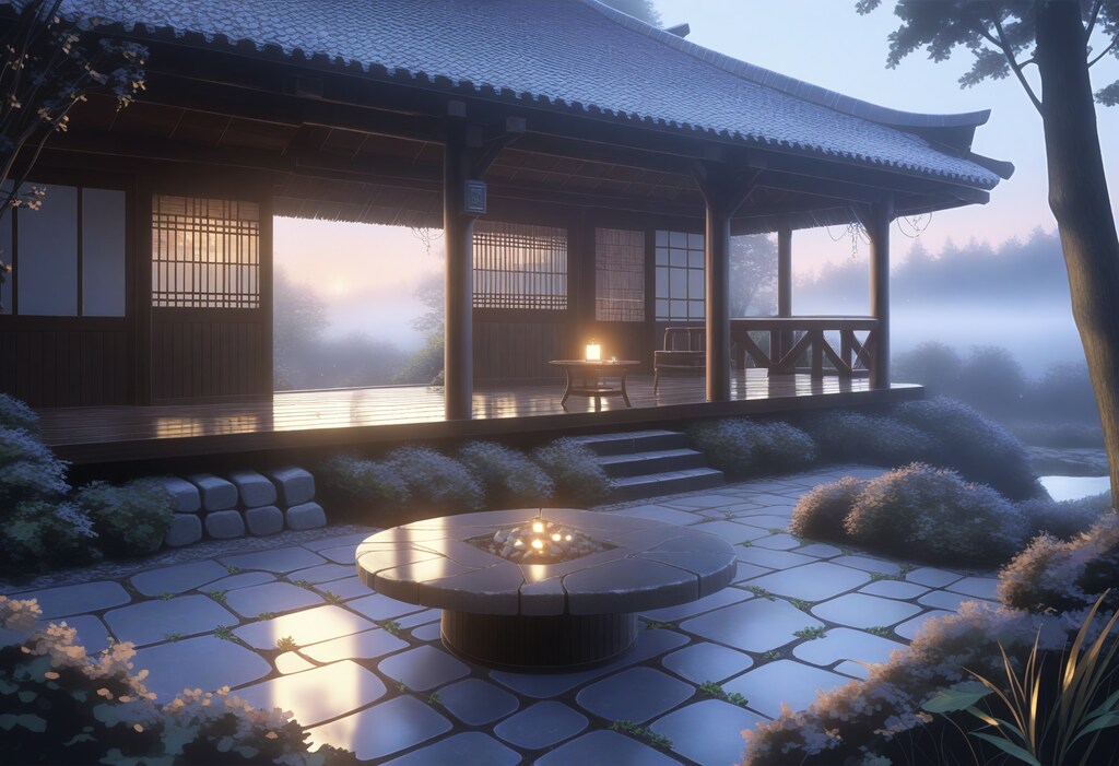 夜明け前の森のカフェにて