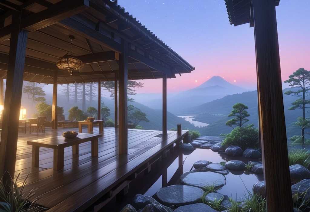 夜明け前の森のカフェにて