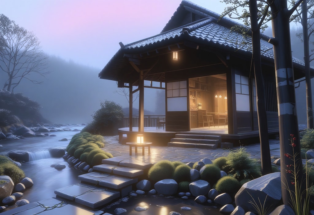夜明け前の森のカフェにて