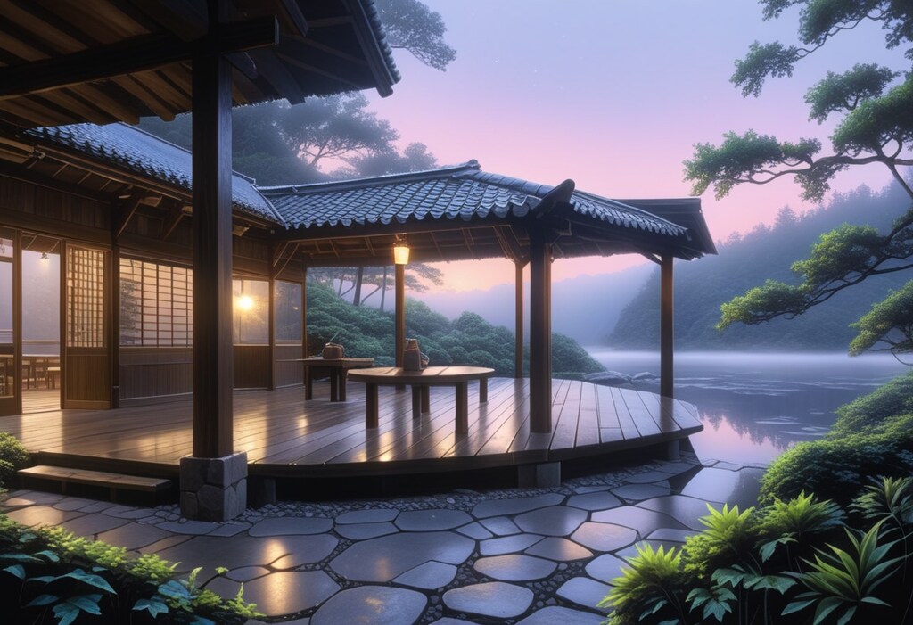 夜明け前の森のカフェにて