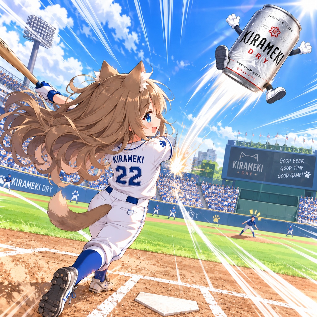 ホームランを撃った小さな女の子