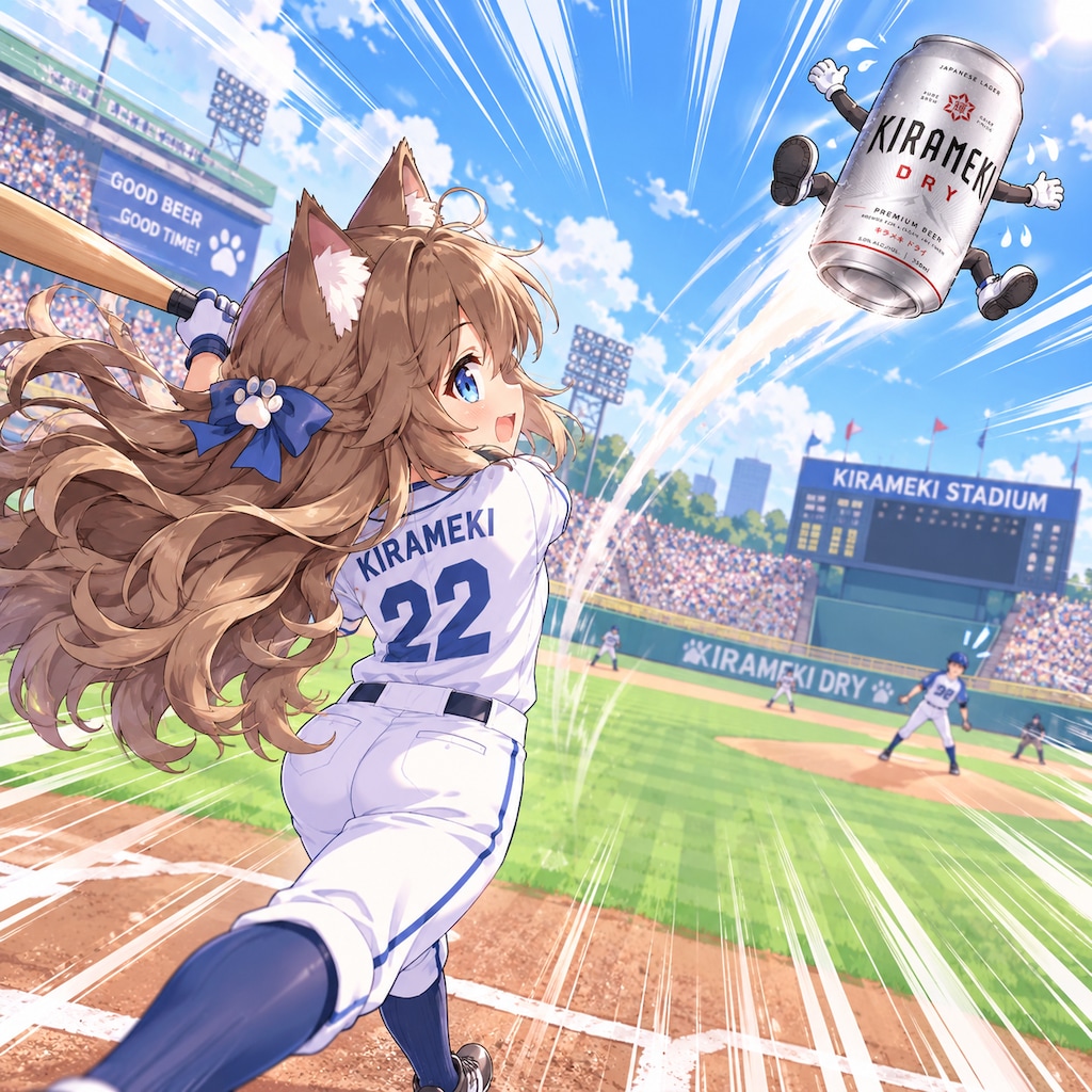 ホームランを撃った小さな女の子