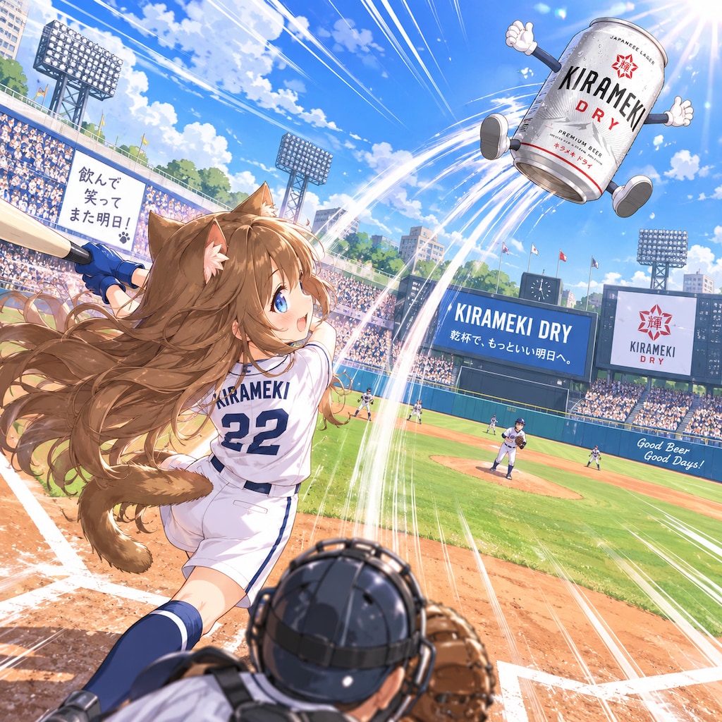 ホームランを撃った小さな女の子