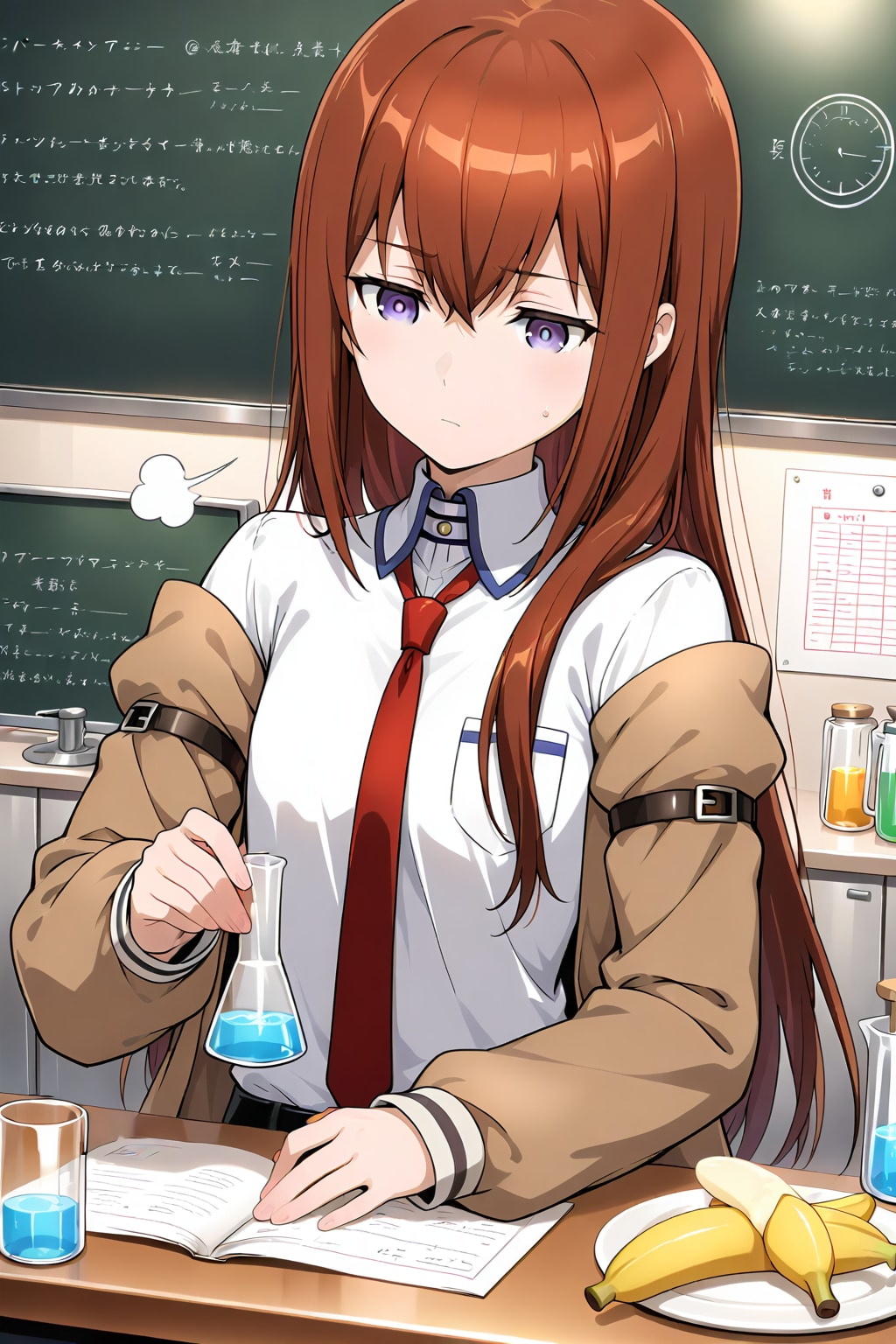 実験中は食事を手早くバナナで済ませるようになったクリスティーナ。 | の人気AIイラスト・グラビア