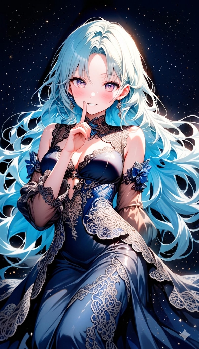 Days AI 「青いドレス姿の美少女」 | の人気AIイラスト・グラビア