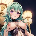 二次おっぱいポロリ208《緑髪ボディースーツ》 4枚目