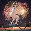 自転車で花火鑑賞 4枚目