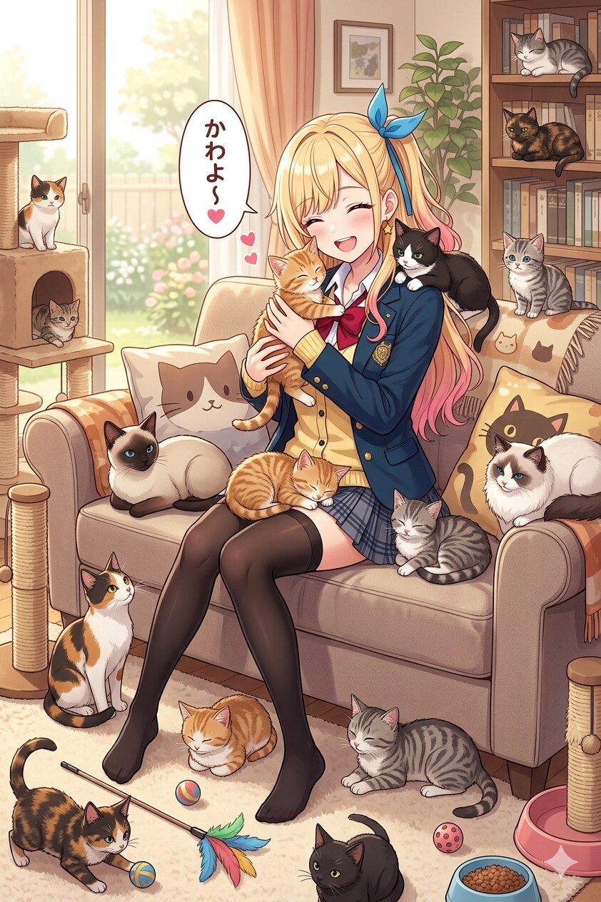 猫まみれのナミちゃん