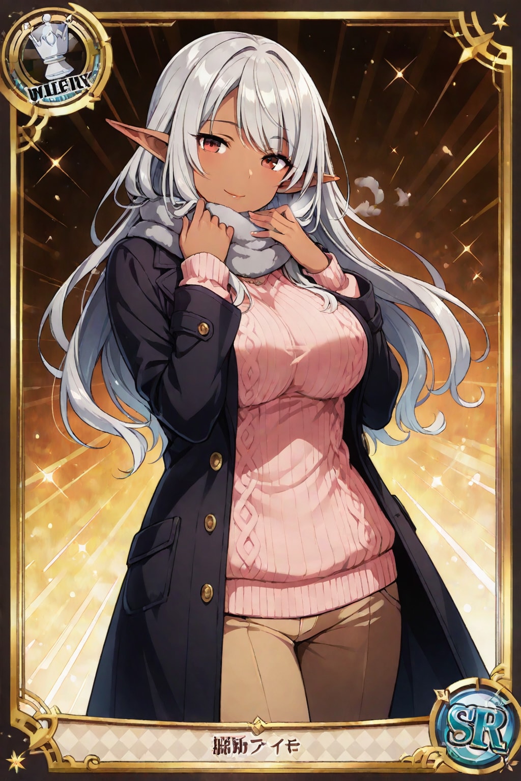 トレーディングカード風うちの子　うちのダークエルフさん