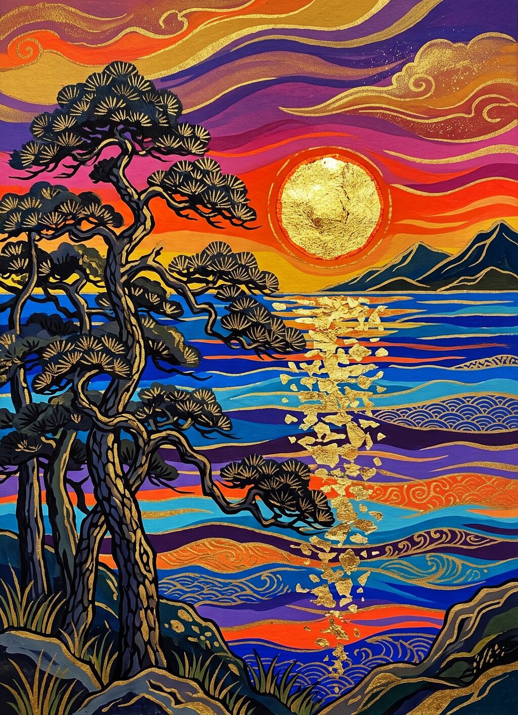 海の夕日